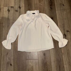 J crew Ruffleneck top in 365 crepe